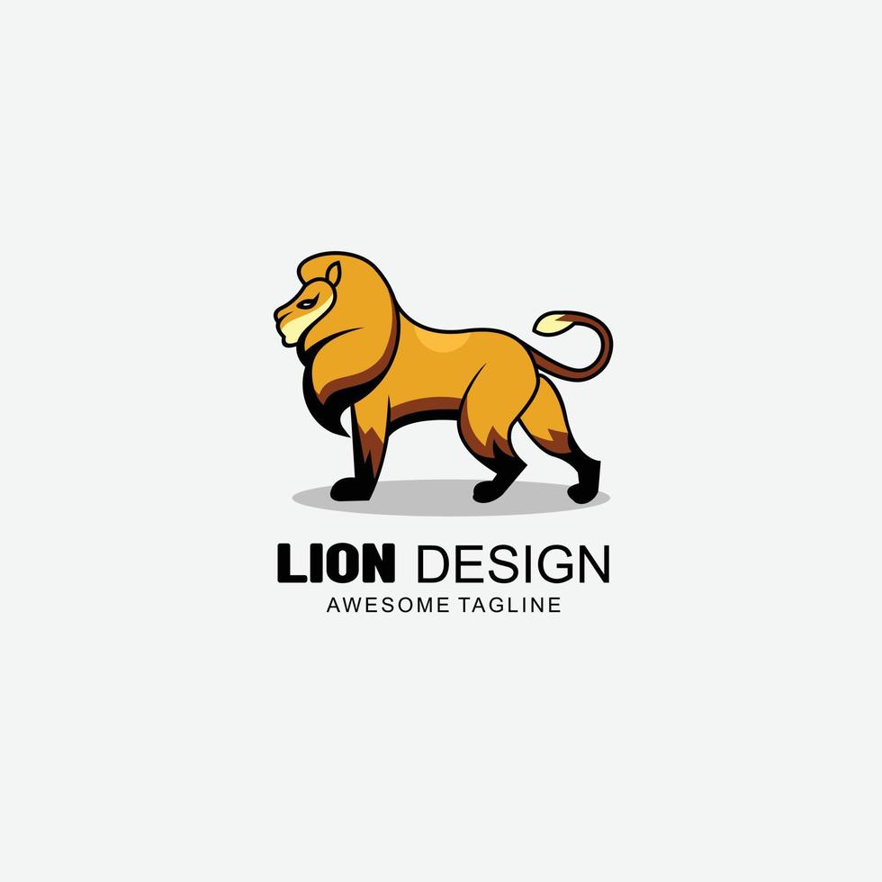 art design lion logo dégradé coloré vecteur
