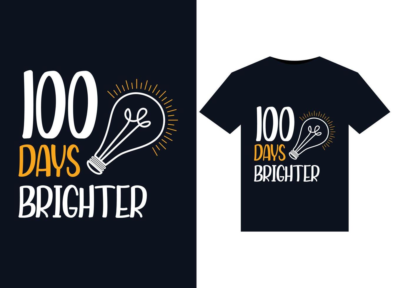 100 jours d'illustrations plus lumineuses pour la conception de t-shirts prêts à imprimer vecteur