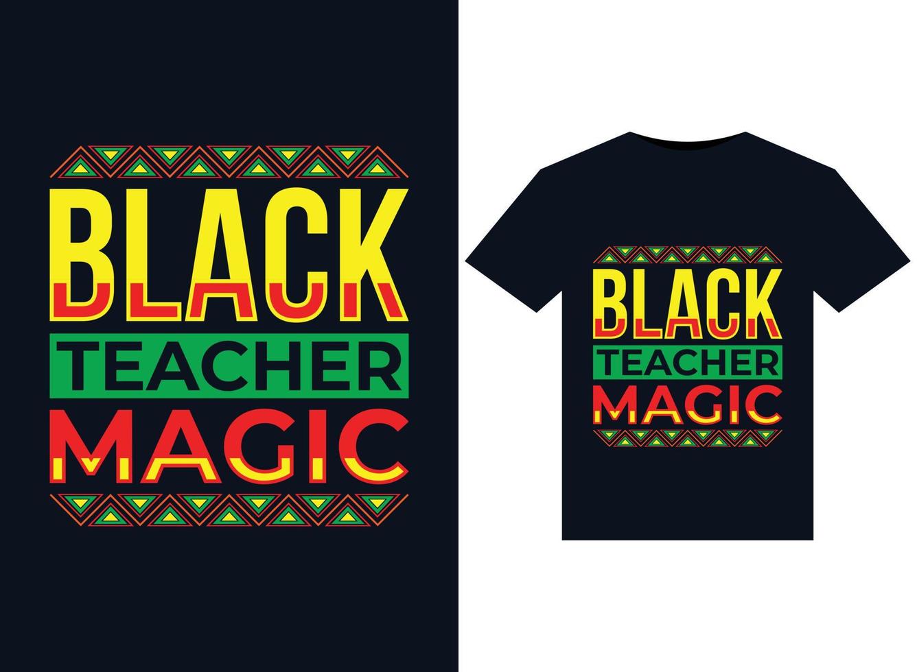 illustrations magiques de professeur noir pour la conception de t-shirts prêts à imprimer vecteur