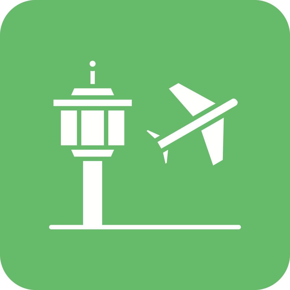icône de fond de coin rond de glyphe d'aéroport vecteur