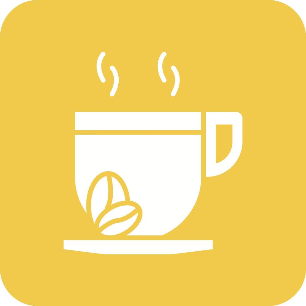 icône de fond de coin rond de glyphe de pause café vecteur
