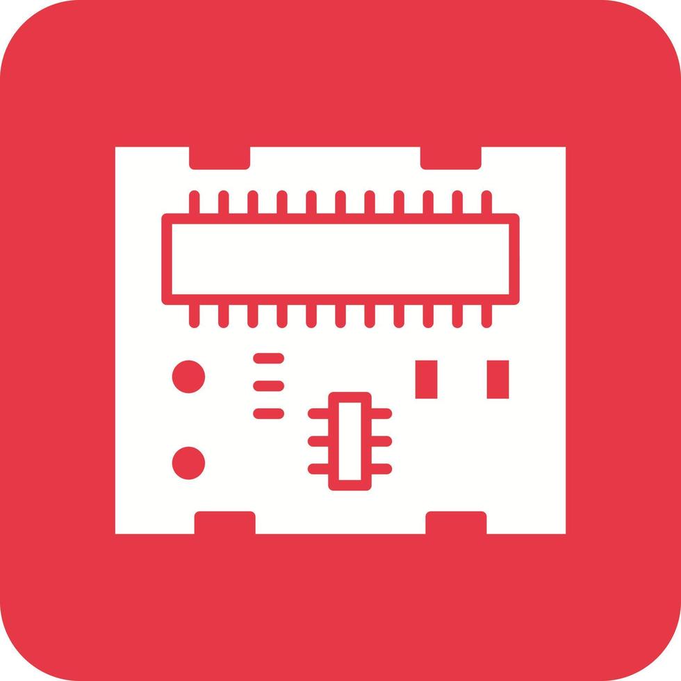 icône de fond de coin rond de glyphe de carte pcb vecteur