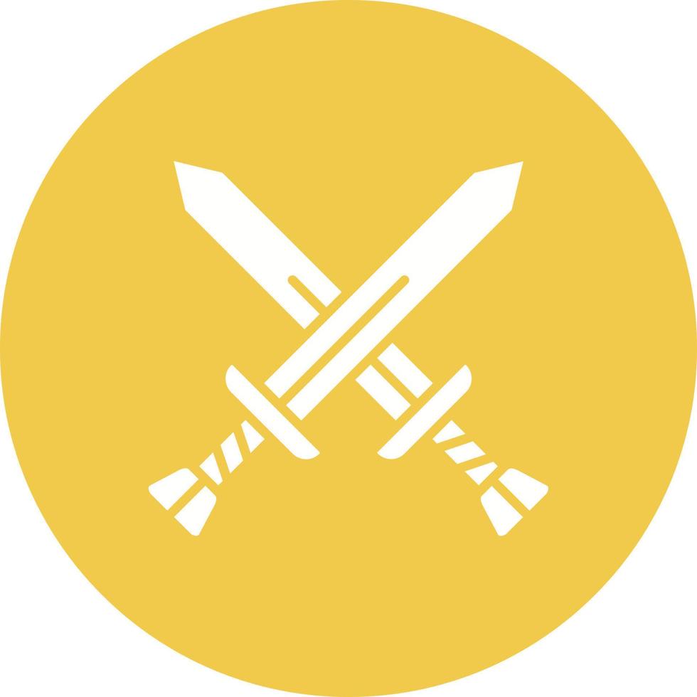 icône de cercle de glyphe d'épées vecteur