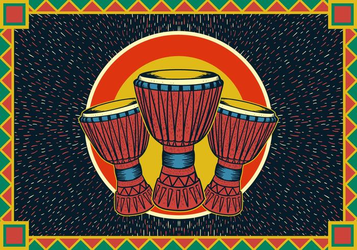 affiche de djembe vecteur