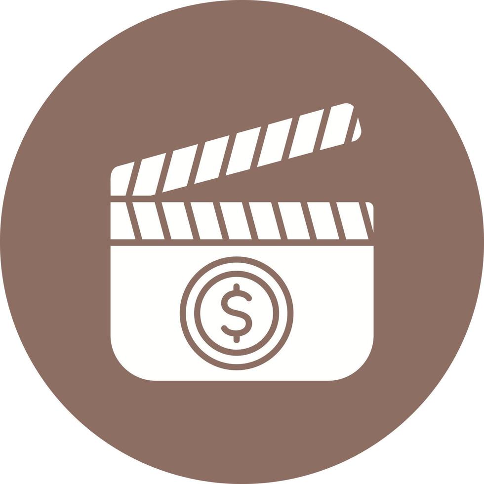 icône de cercle de glyphe de budget de film vecteur