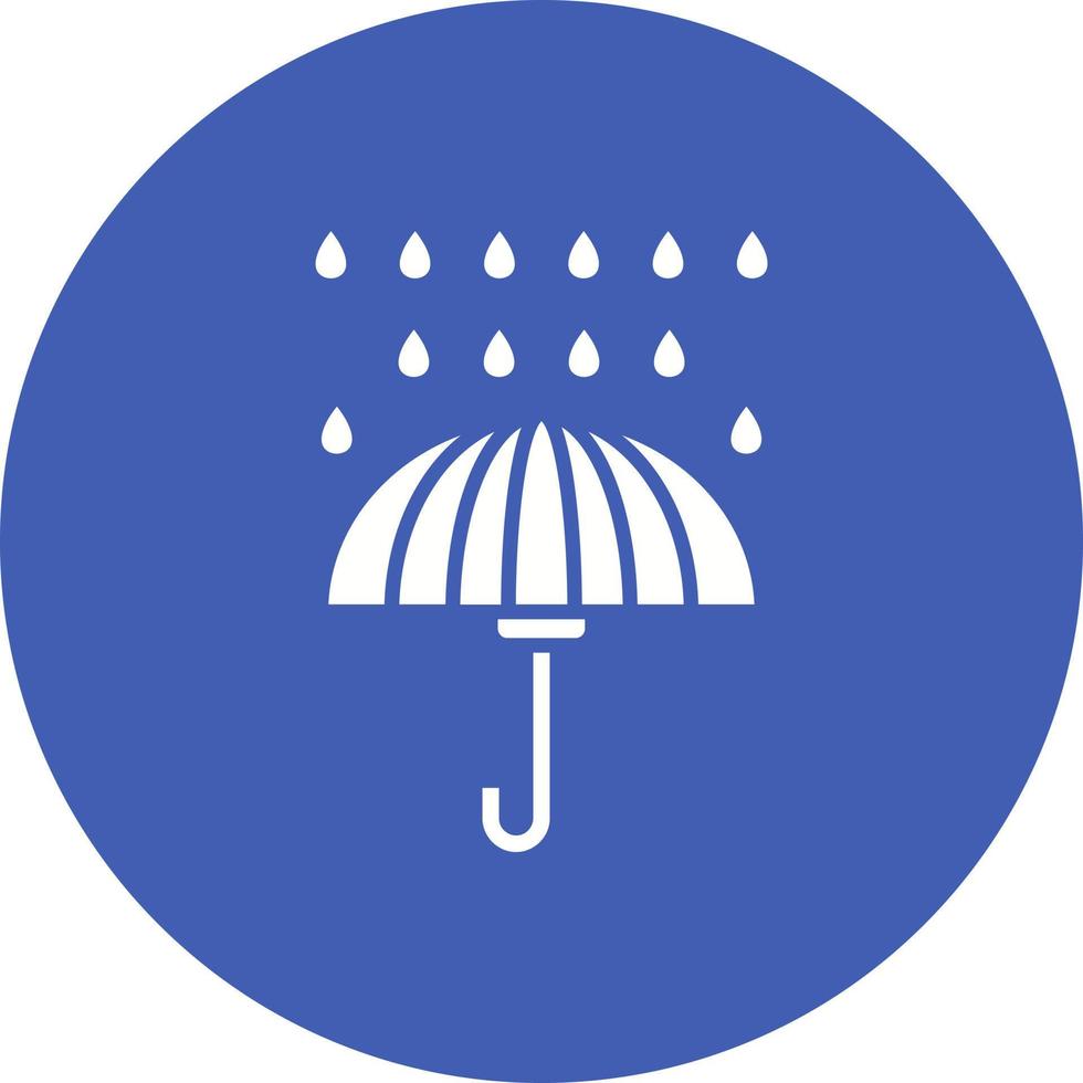 parapluie avec icône de cercle de glyphe de gouttes de pluie vecteur