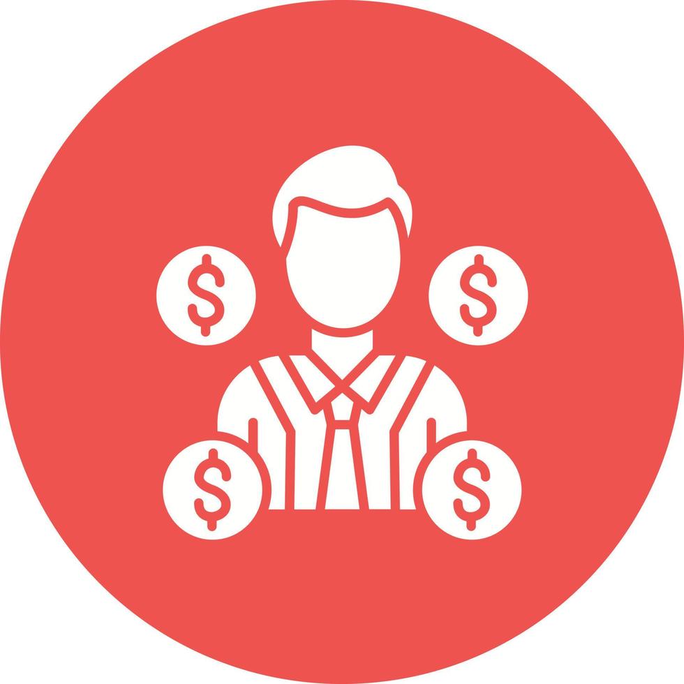 icône de cercle de glyphe d'agent des finances vecteur