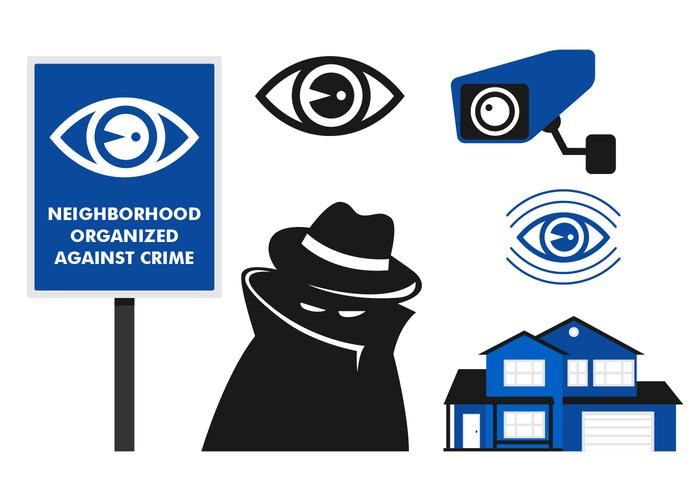 Icône de surveillance de quartier vecteur