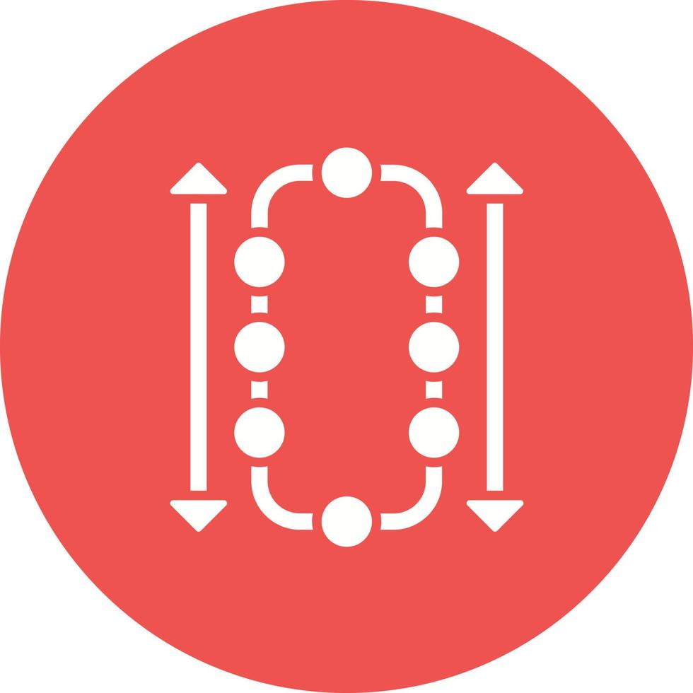 icône de cercle de glyphe de hauteur de bloc vecteur