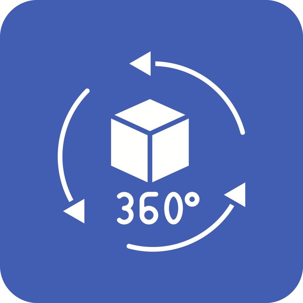Glyphe à 360 degrés autour de l'icône d'arrière-plan du coin vecteur