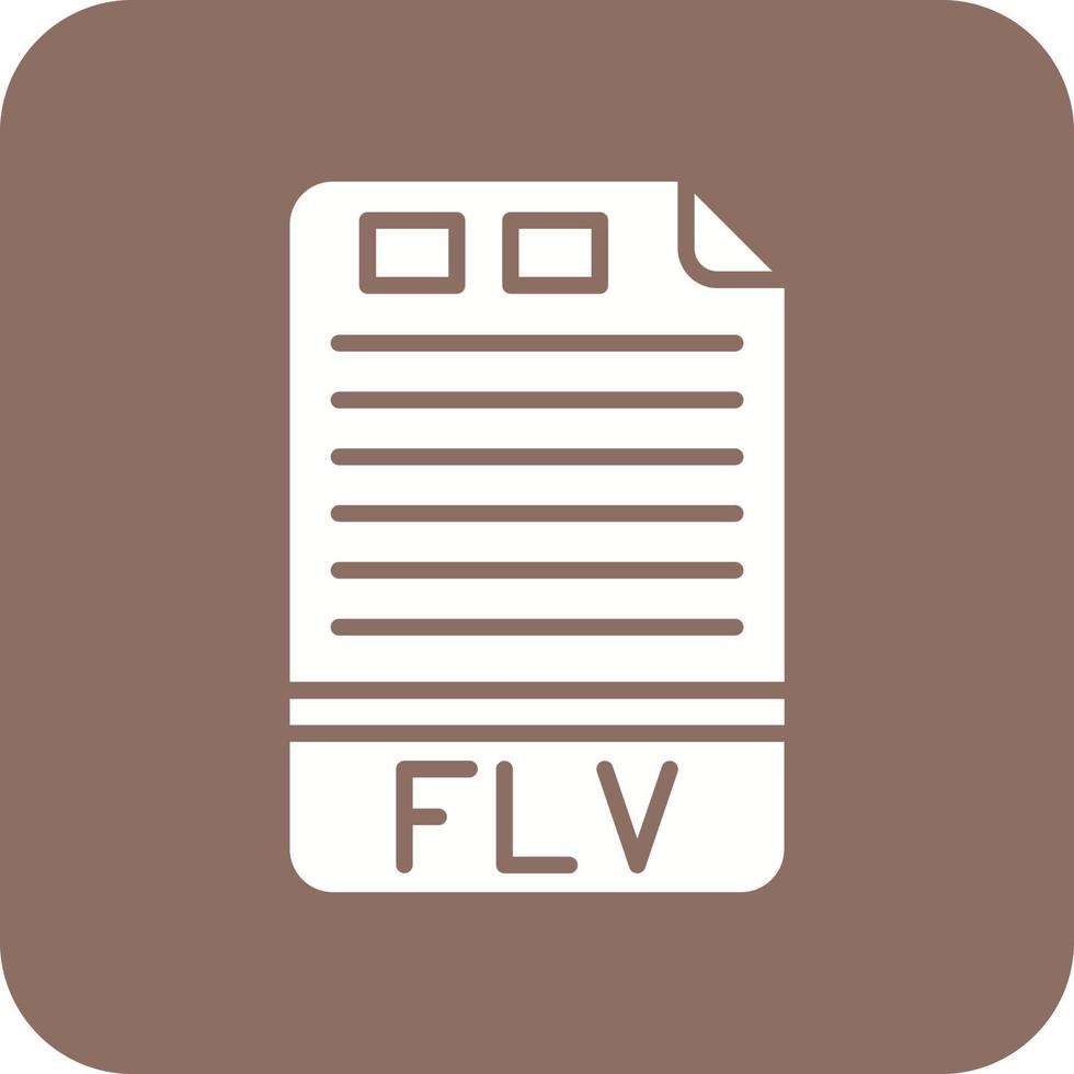 icône de fond de coin rond glyphe flv vecteur