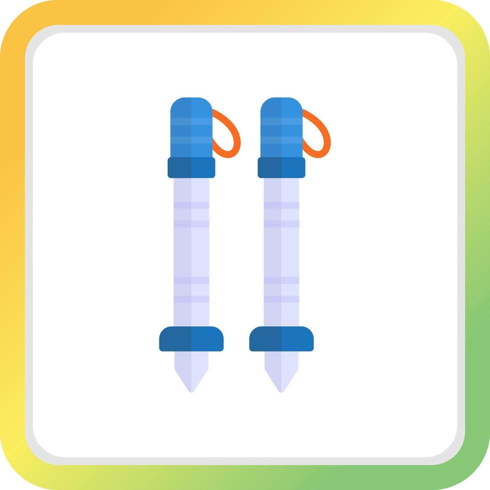 conception d'icônes créatives de bâtons de ski vecteur