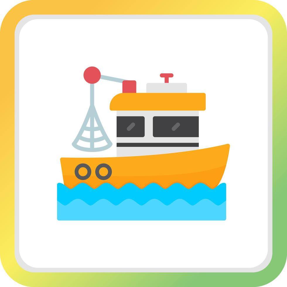 conception d'icône créative de bateau de pêche vecteur