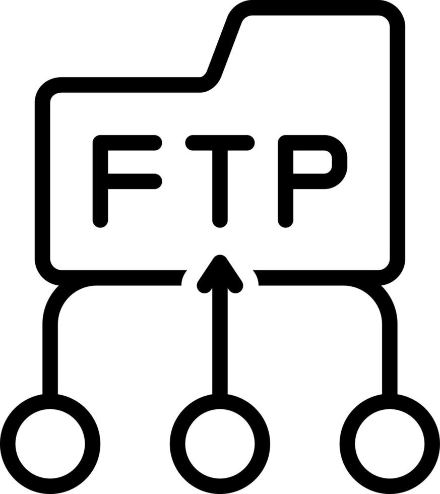 icône de ligne pour ftp vecteur