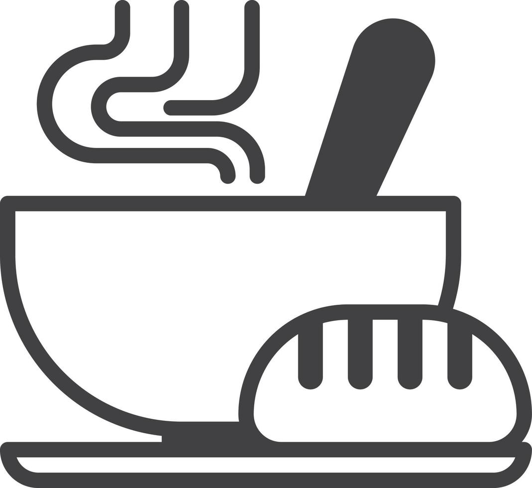illustration de soupe et de pain dans un style minimal vecteur