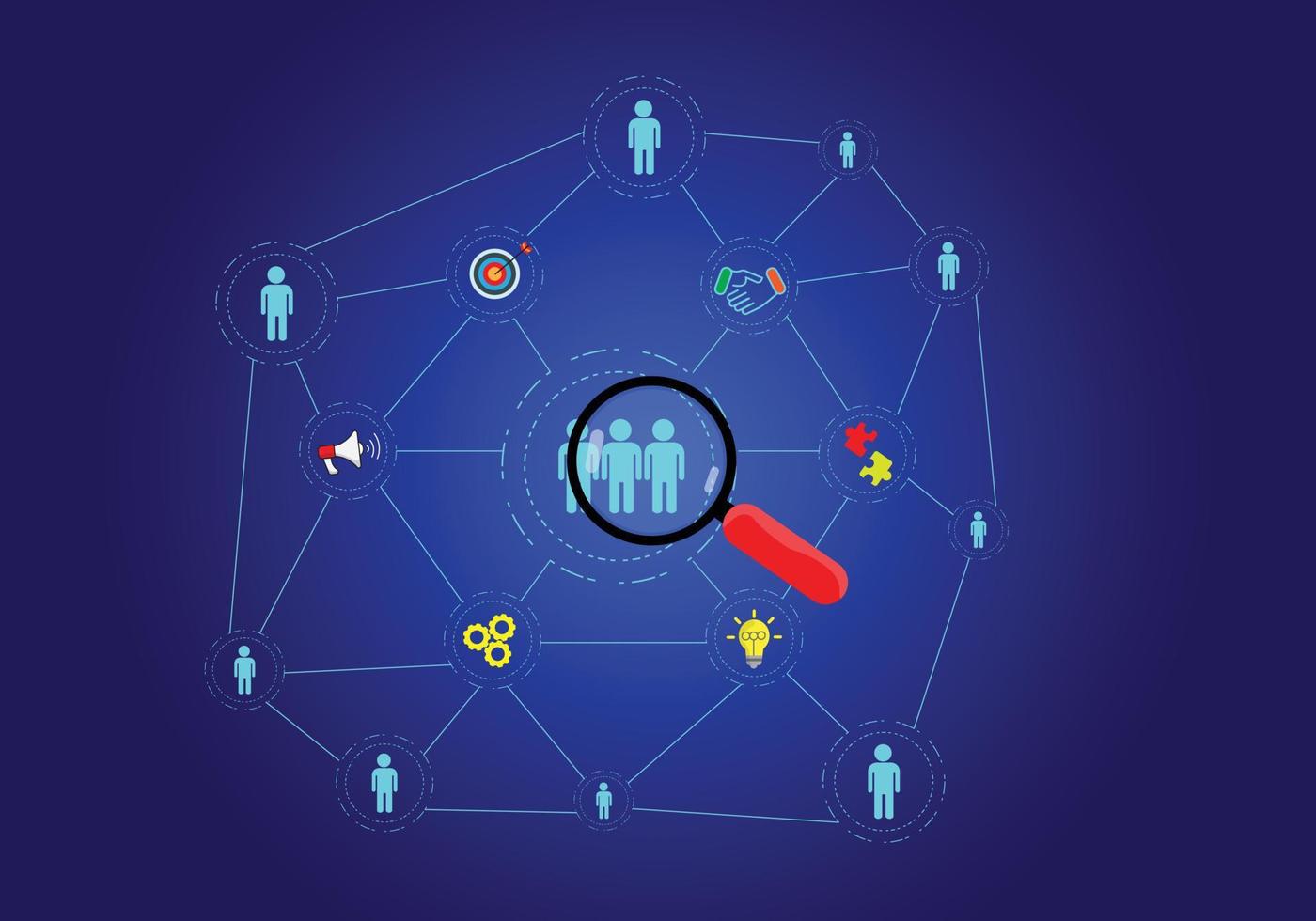 concept d'analyse du personnel des ressources humaines changeant le paysage des ressources humaines pour un succès commercial durable guidé par des idées et axé sur les objectifs, les processus, les objectifs, les compétences vecteur