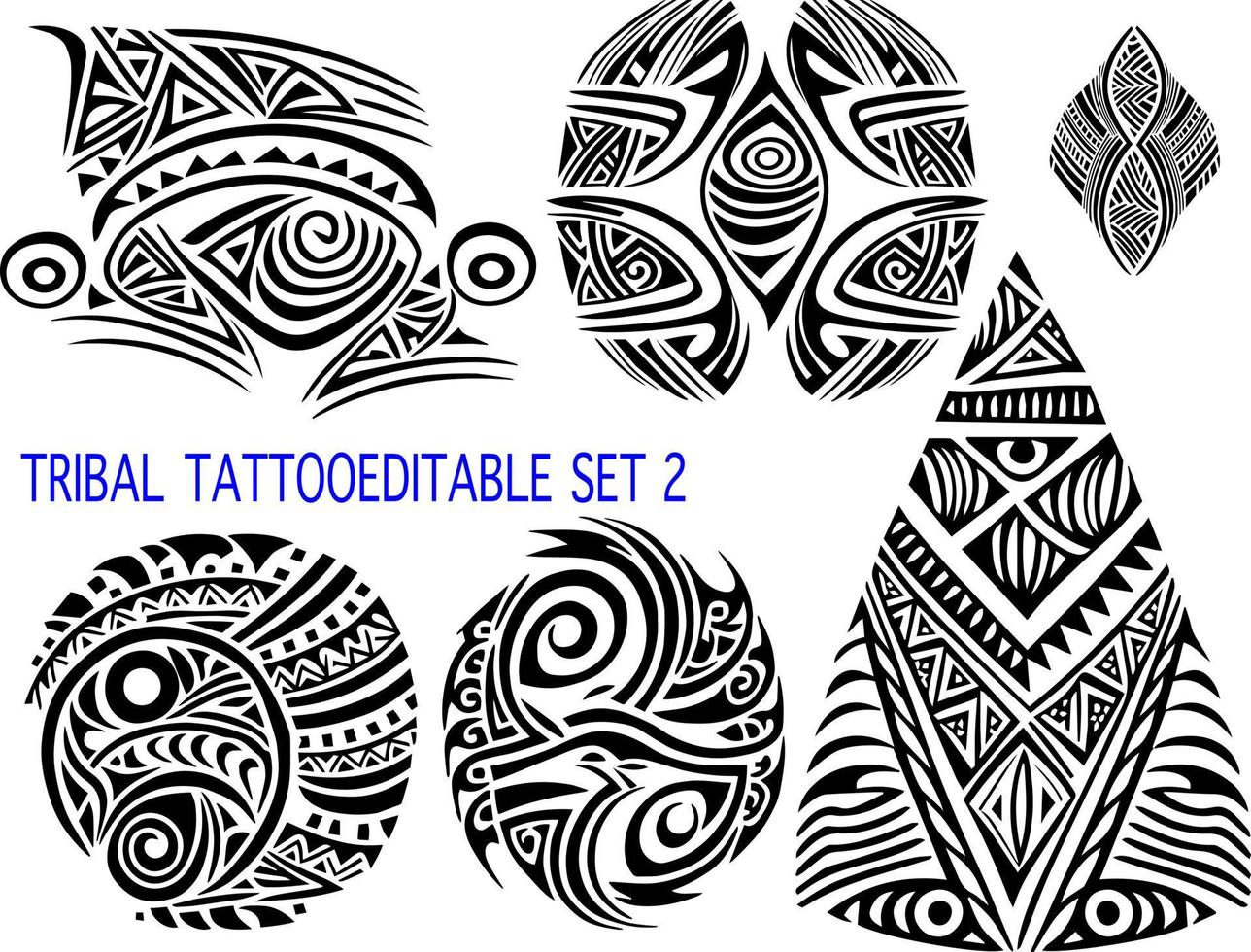 motifs de textures tribales conception graphique logo de tatouage vecteur modifiable