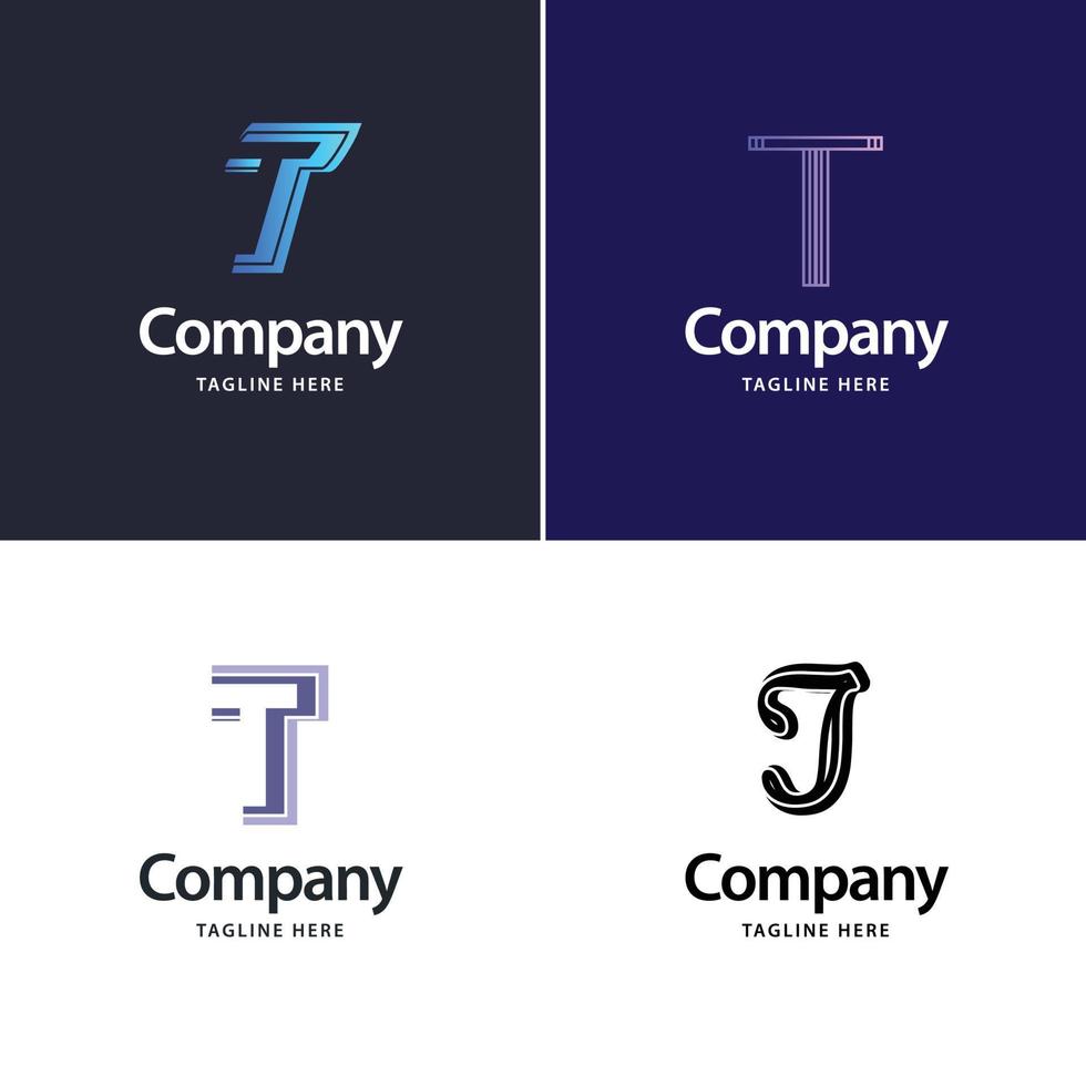 lettre t grand logo pack design création de logos modernes créatifs pour votre entreprise vecteur