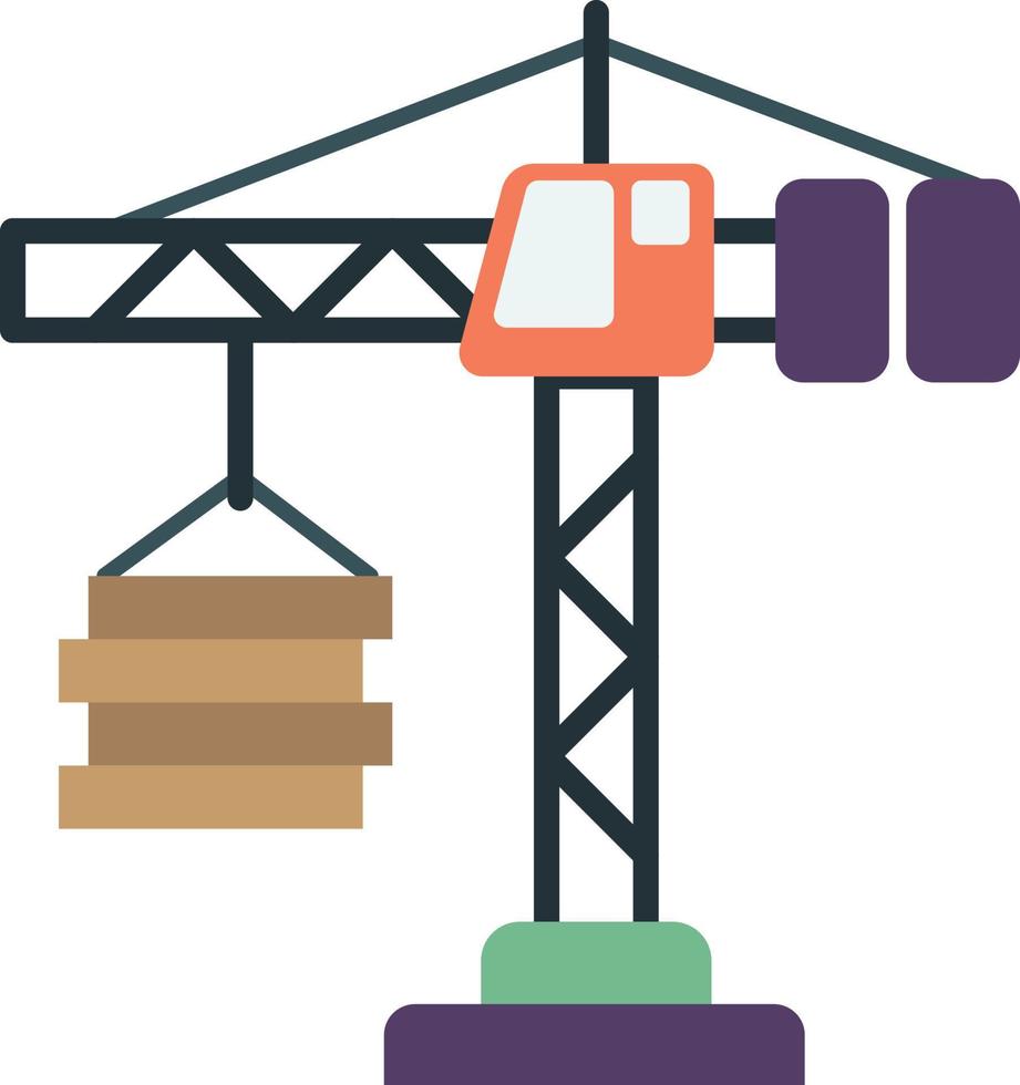 illustration de grue de construction dans un style minimal vecteur