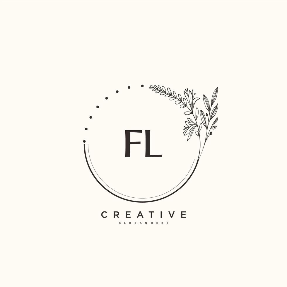art du logo initial vectoriel beauté fl, logo manuscrit de la signature initiale, mariage, mode, bijoux, boutique, floral et botanique avec modèle créatif pour toute entreprise ou entreprise.