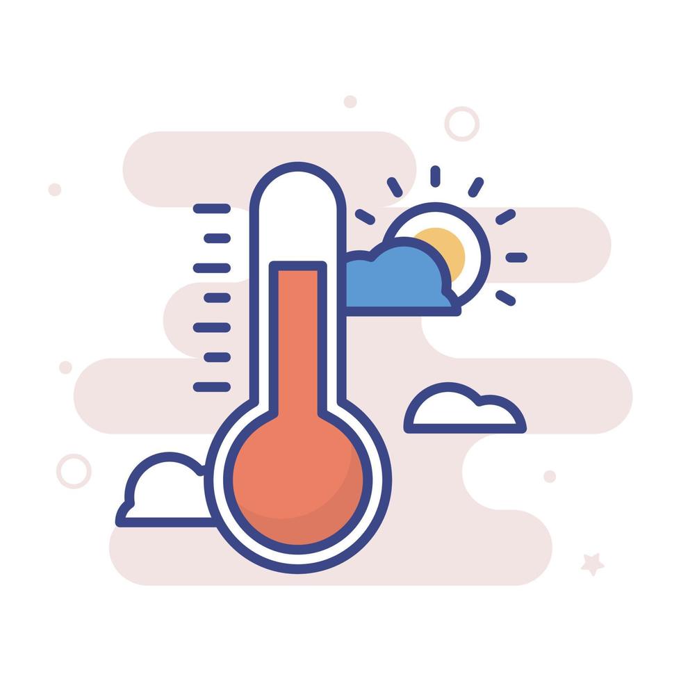 illustration de style d'icône de contour rempli de vecteur météo. fichier eps10