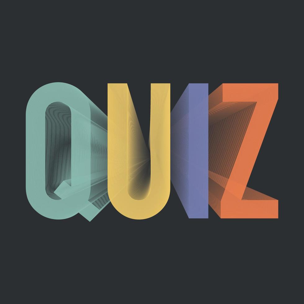 quiz lettres multicolores. création de logos. vecteur