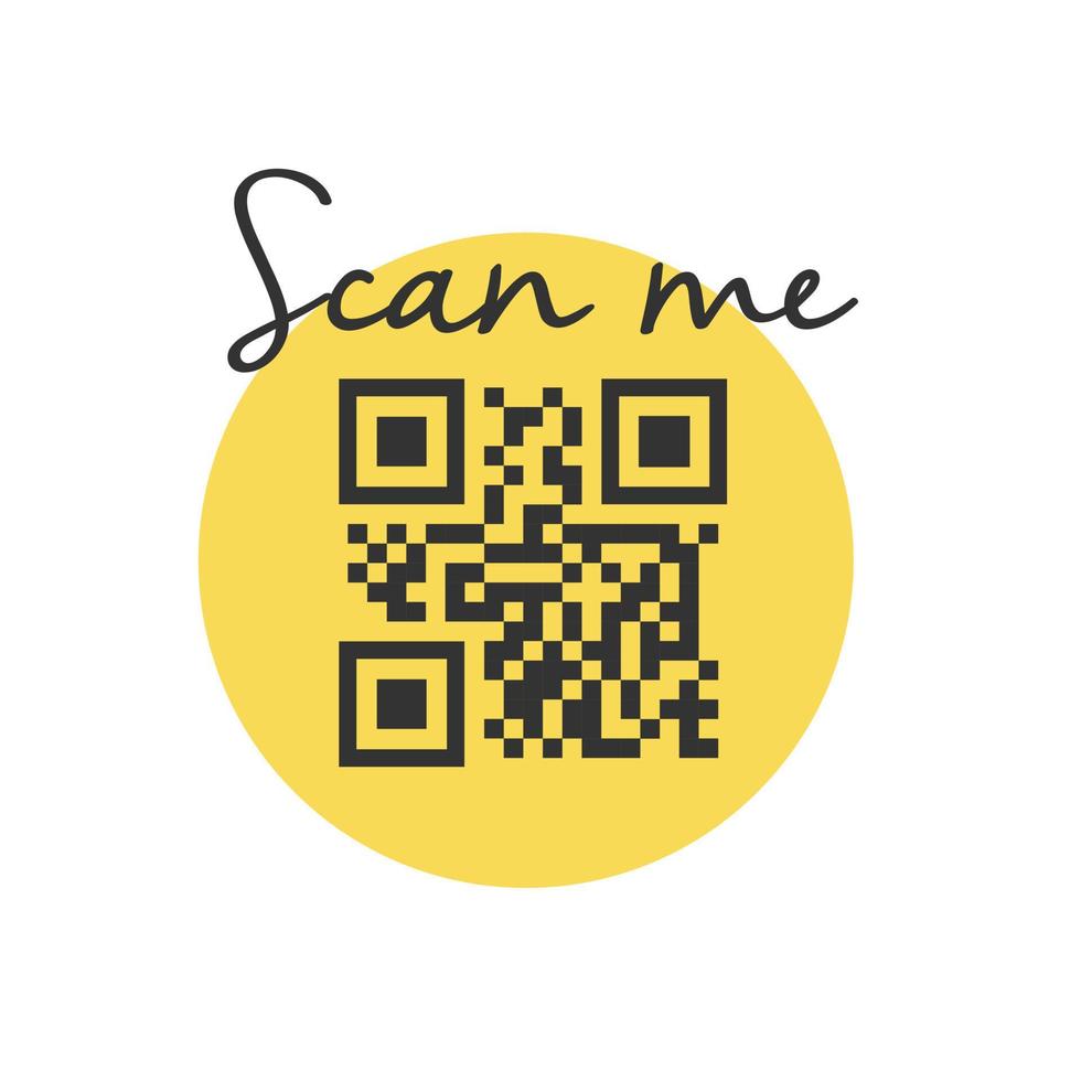 code qr pour smartphone. inscription scannez-moi avec l'icône du smartphone. code qr pour le paiement. vecteur