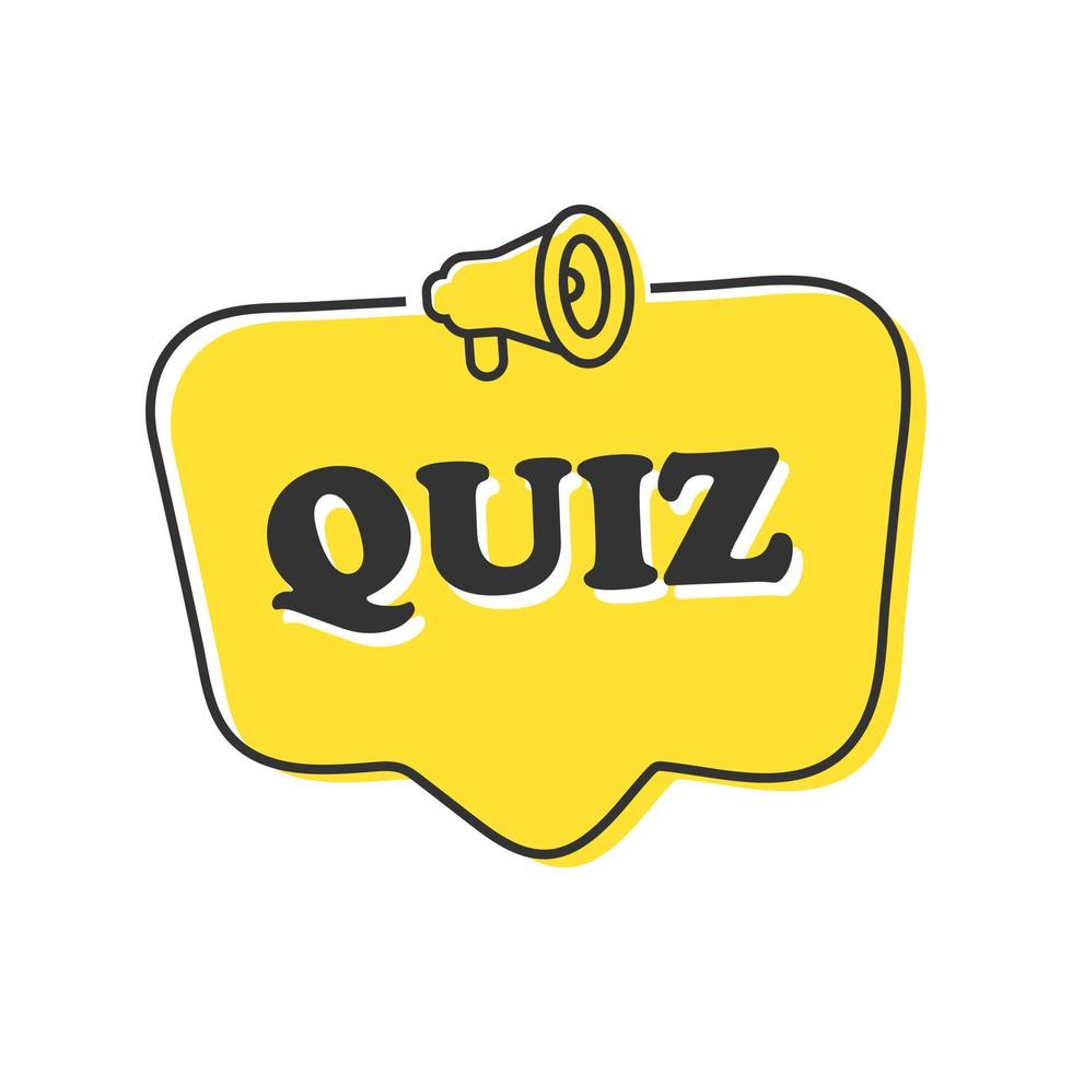 logo de quiz avec symboles de bulle de parole, concept de questionnaire spectacle chanter, quiz. vecteur