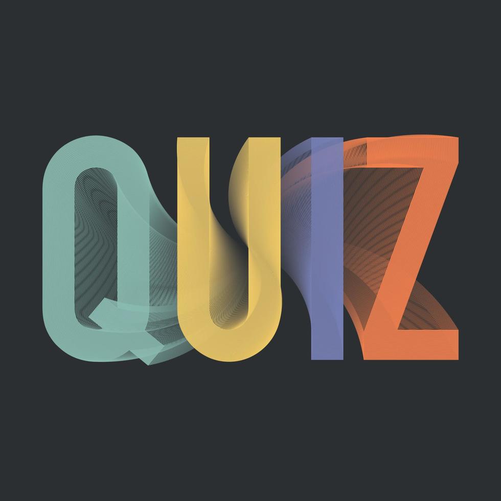 quiz lettres multicolores. création de logos. vecteur