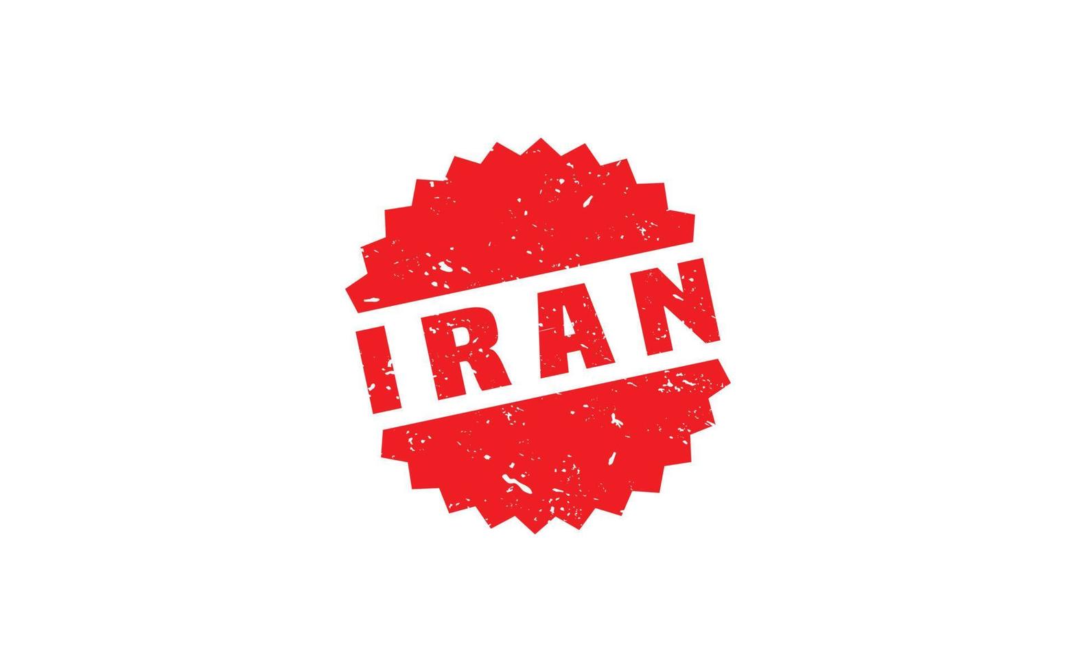 Caoutchouc timbre iran avec style grunge sur fond blanc vecteur