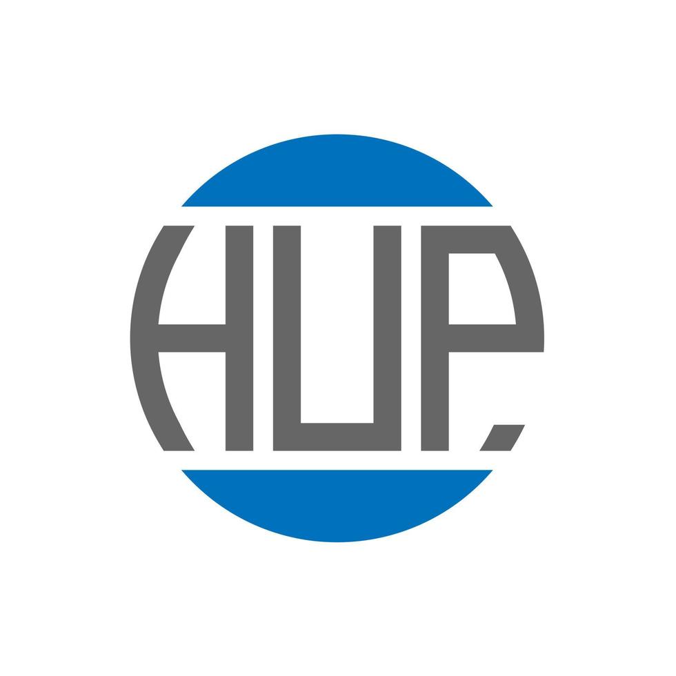 création de logo de lettre hup sur fond blanc. hup concept de logo de cercle d'initiales créatives. conception de lettre hop. vecteur