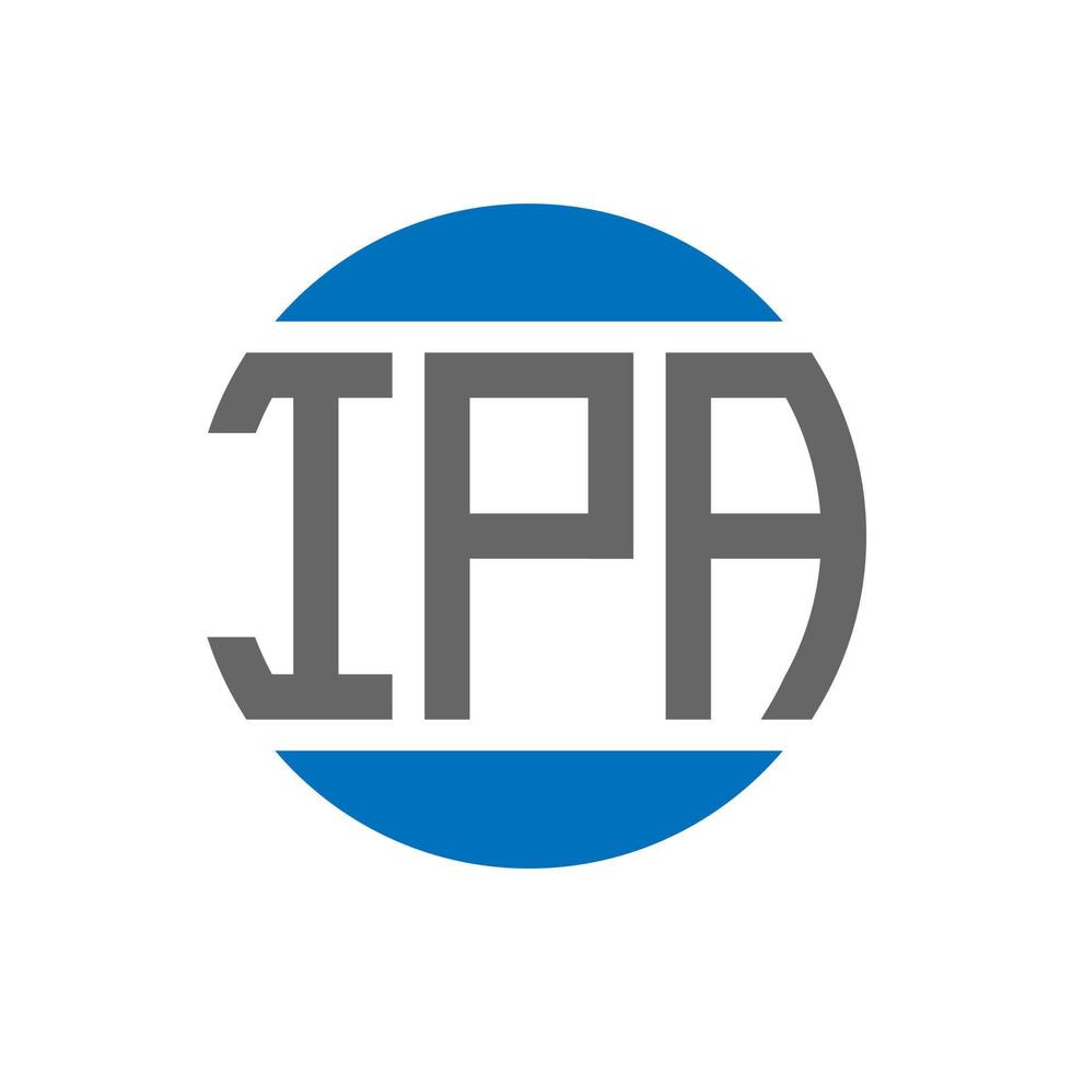 création de logo de lettre ipa sur fond blanc. concept de logo de cercle d'initiales créatives ipa. conception de lettre ipa. vecteur