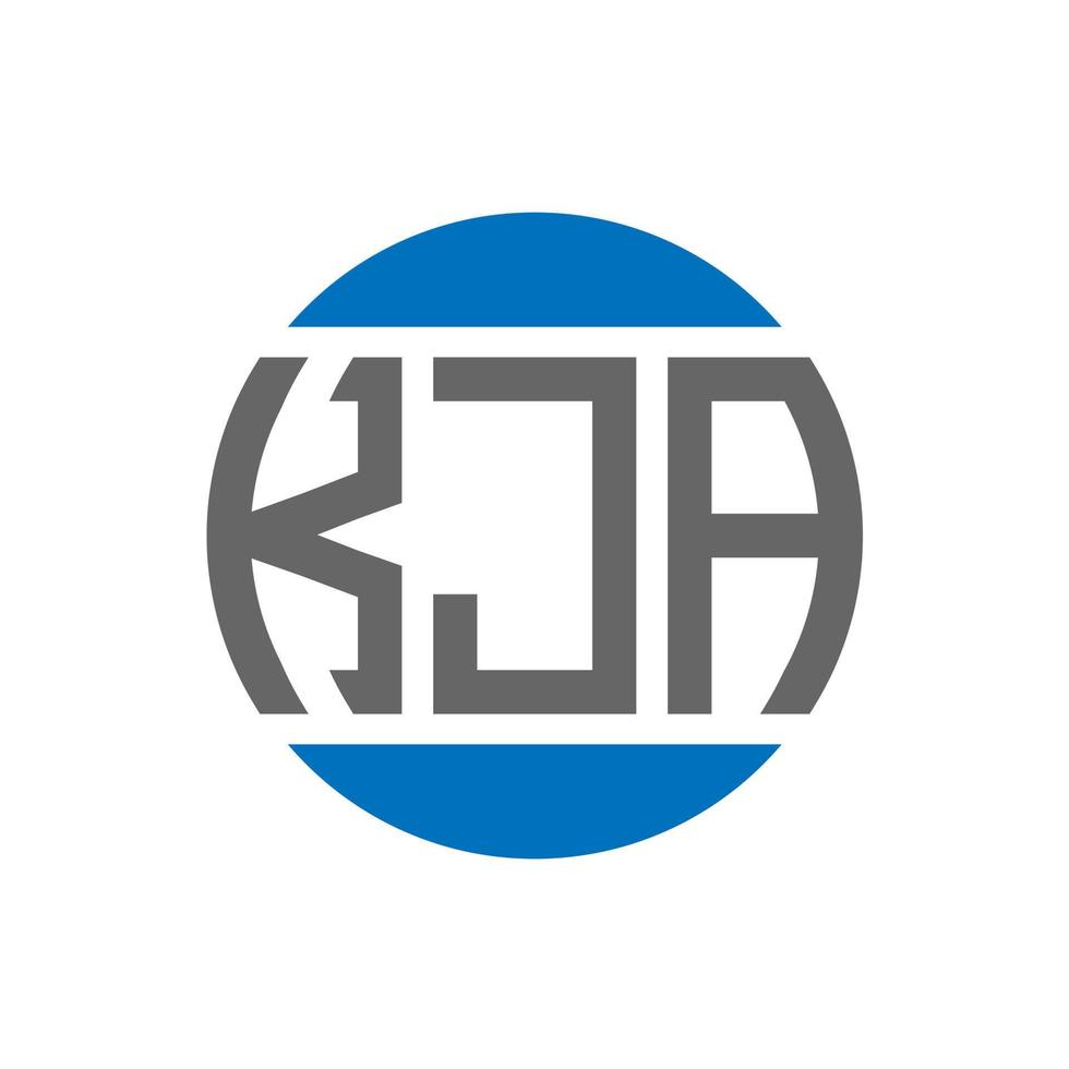 création de logo de lettre kja sur fond blanc. concept de logo de cercle d'initiales créatives kja. conception de lettre kja. vecteur