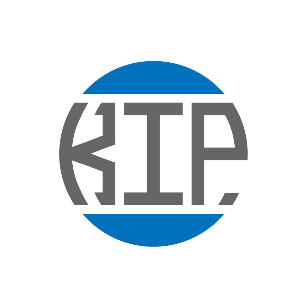 création de logo de lettre kip sur fond blanc. kip concept de logo de cercle d'initiales créatives. conception de lettre kip. vecteur