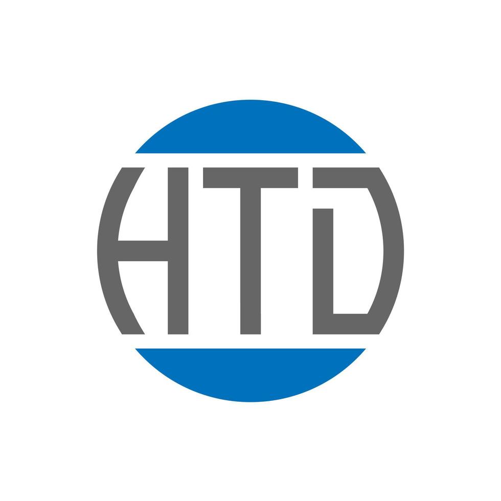 création de logo de lettre htd sur fond blanc. concept de logo de cercle d'initiales créatives htd. conception de lettre htd. vecteur