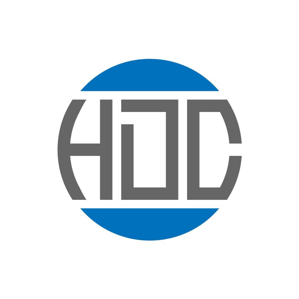 création de logo de lettre hdc sur fond blanc. concept de logo de cercle d'initiales créatives hdc. conception de lettre hdc. vecteur