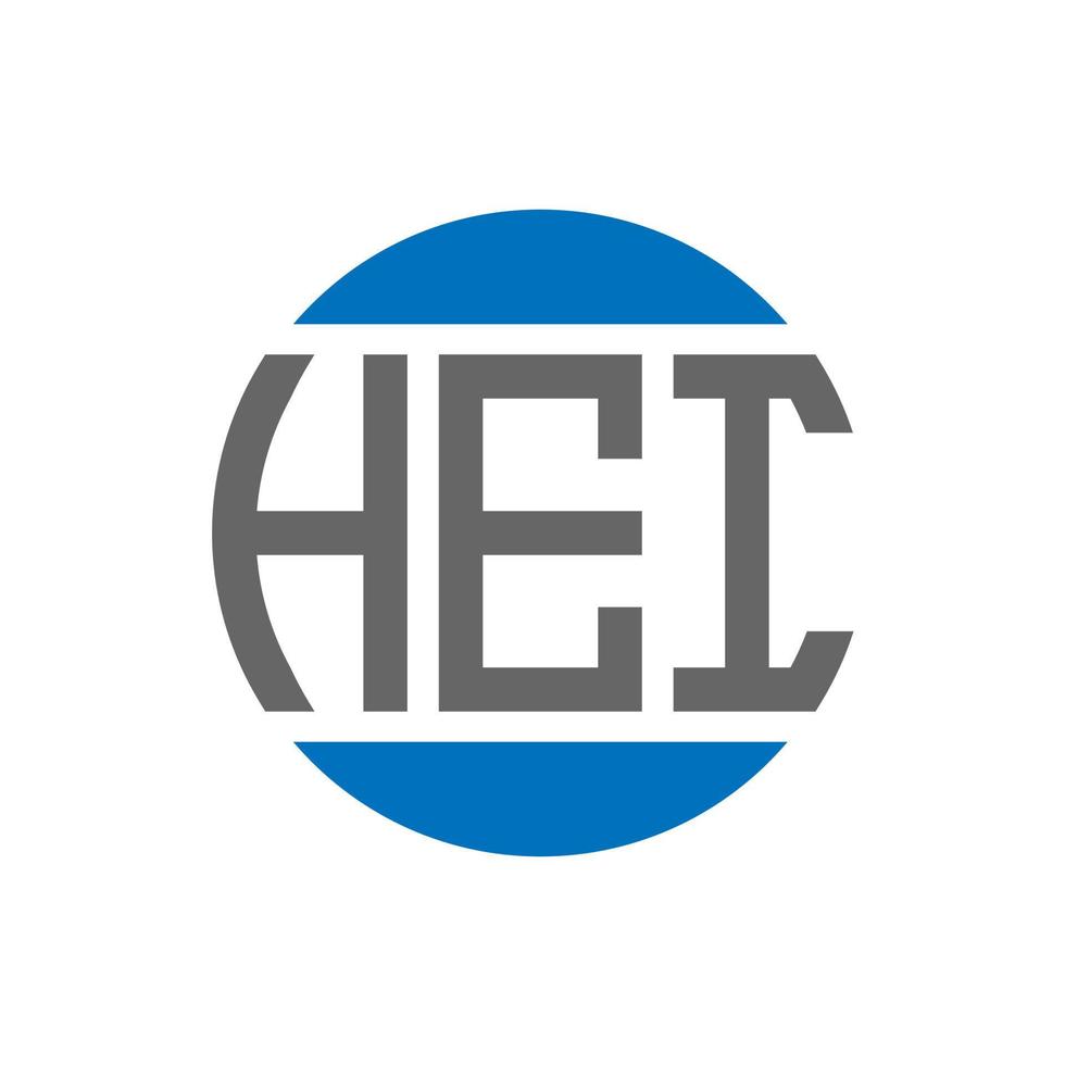 création de logo de lettre hei sur fond blanc. concept de logo de cercle d'initiales créatives hei. conception de lettre hei. vecteur