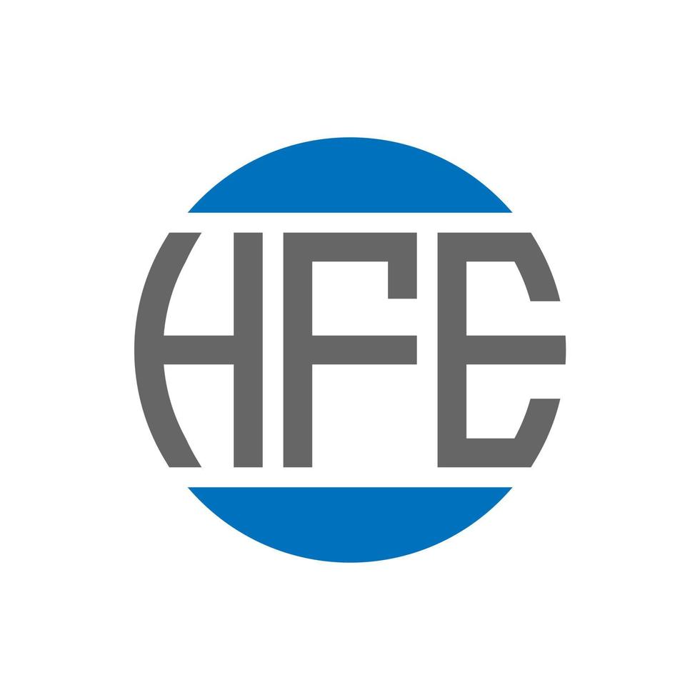création de logo de lettre hfe sur fond blanc. concept de logo de cercle d'initiales créatives hfe. conception de lettre hfe. vecteur