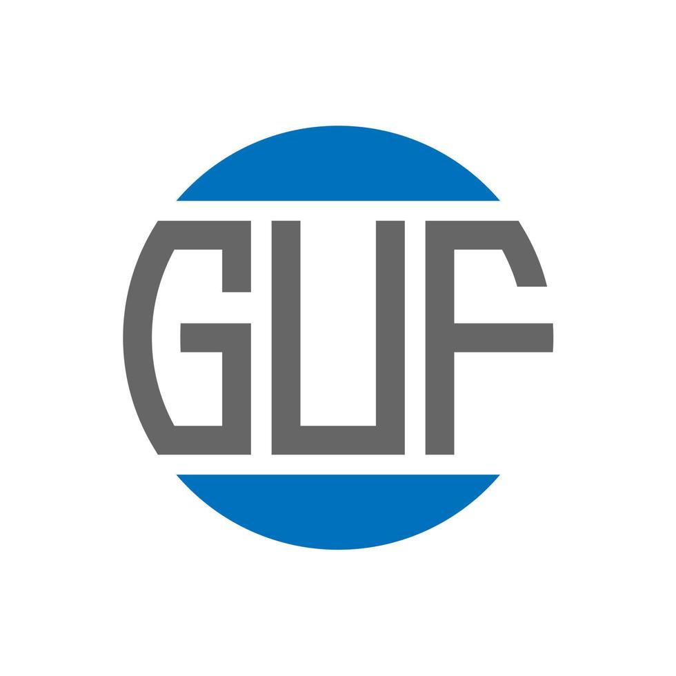 création de logo de lettre guf sur fond blanc. concept de logo de cercle d'initiales créatives guf. conception de lettre guf. vecteur