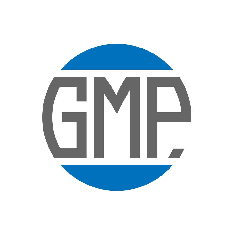 création de logo de lettre gmp sur fond blanc. concept de logo de cercle d'initiales créatives gmp. conception de lettre gmp. vecteur