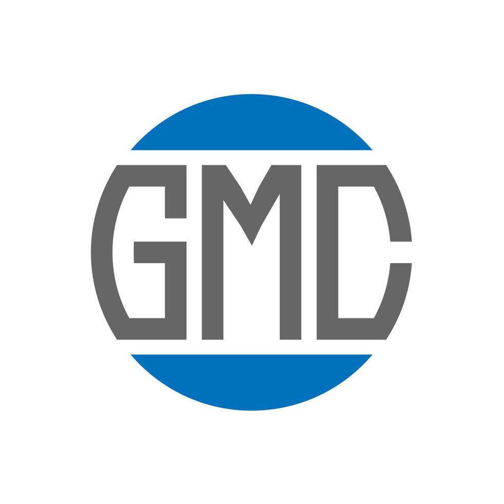création de logo de lettre gmc sur fond blanc. concept de logo de cercle d'initiales créatives gmc. conception de lettre gmc. vecteur