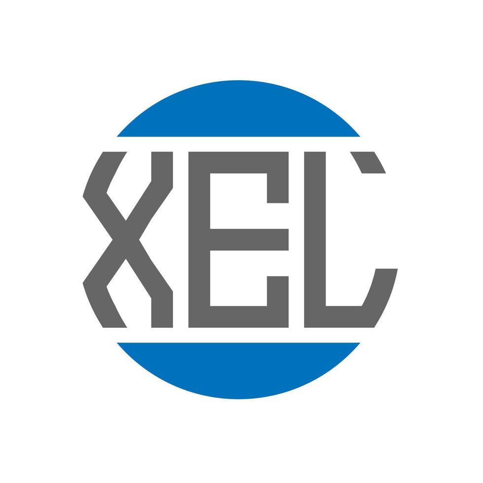 création de logo de lettre xel sur fond blanc. concept de logo de cercle d'initiales créatives xel. conception de lettre xel. vecteur
