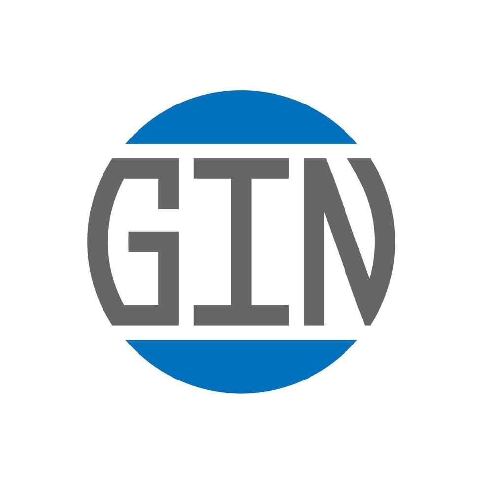 création de logo de lettre de gin sur fond blanc. concept de logo de cercle d'initiales créatives de gin. conception de lettre de gin. vecteur