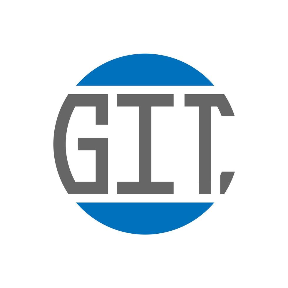 création de logo de lettre git sur fond blanc. concept de logo de cercle d'initiales créatives git. conception de lettre git. vecteur