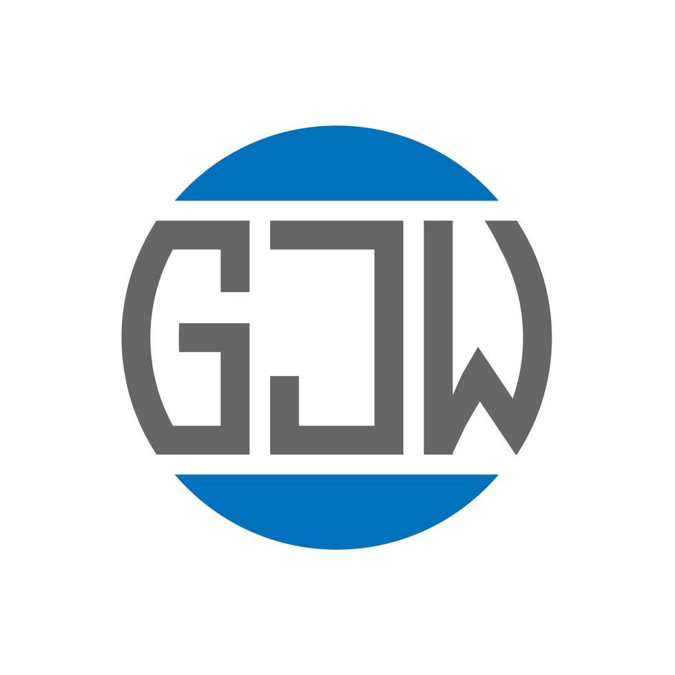 création de logo de lettre gjw sur fond blanc. concept de logo de cercle d'initiales créatives gjw. conception de lettre gjw. vecteur
