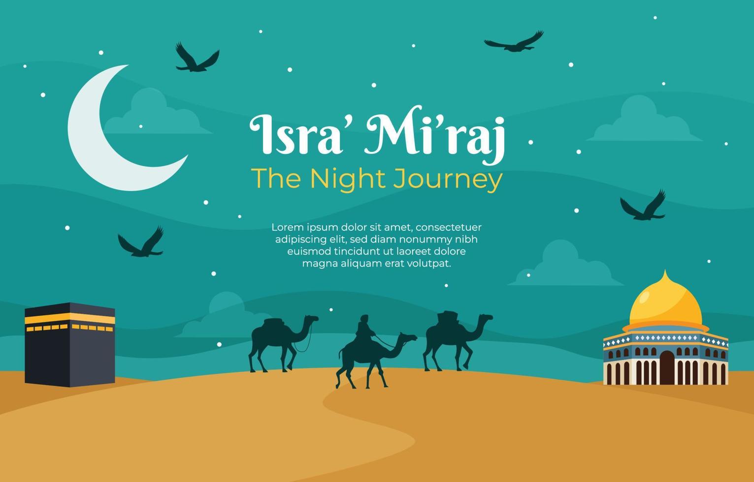 isra miraj le fond de voyage de nuit vecteur