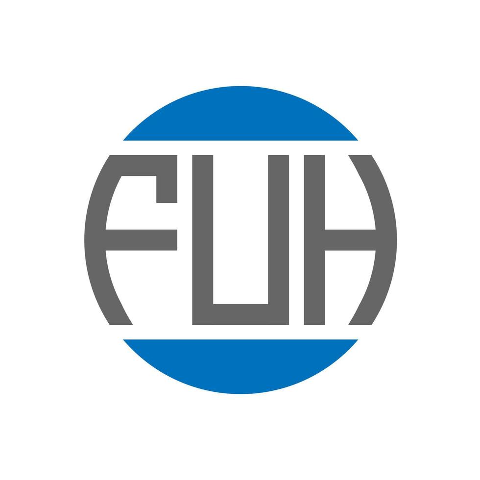 création de logo de lettre fuh sur fond blanc. concept de logo de cercle d'initiales créatives fuh. conception de lettre fuh. vecteur