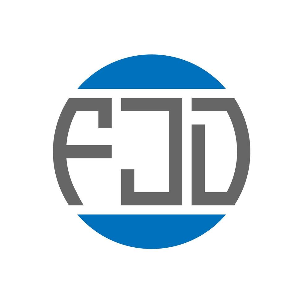 création de logo de lettre fjd sur fond blanc. concept de logo de cercle d'initiales créatives fjd. conception de lettre fjd. vecteur