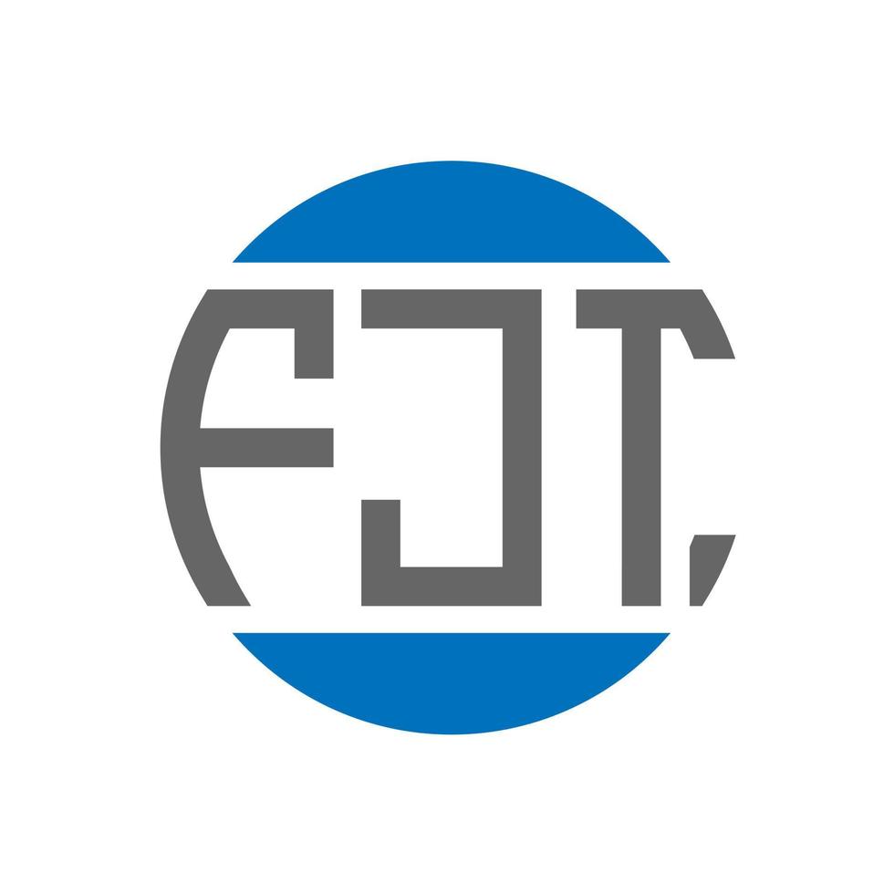 création de logo de lettre fjt sur fond blanc. concept de logo de cercle d'initiales créatives fjt. conception de lettre fjt. vecteur