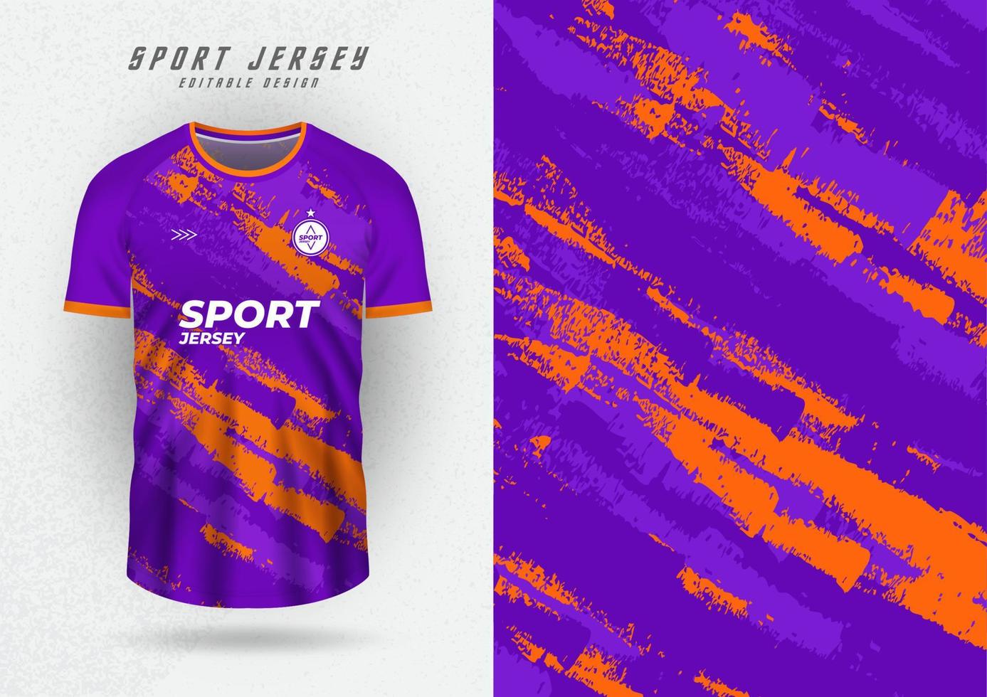 fond de conception de t-shirt pour l'équipe maillot course cyclisme jeu de football motif grunge violet orange vecteur